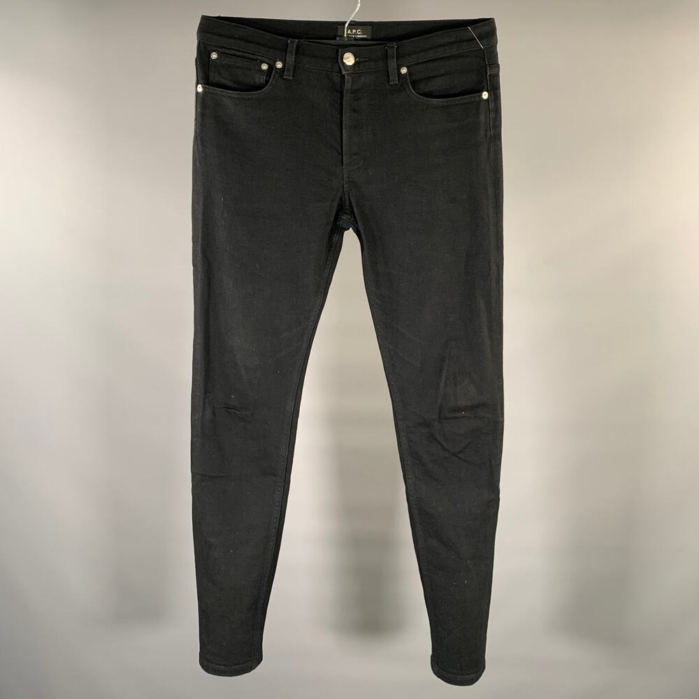 A.P.C. Size 31 Black Solid Cotton  Button Fly Jeans